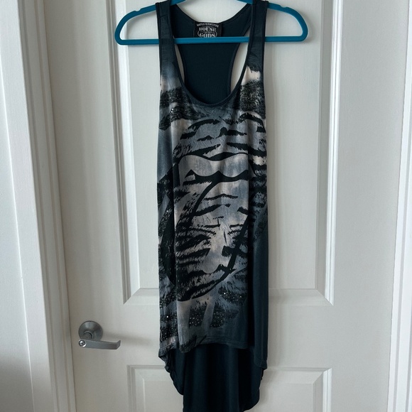 House of the Gods Handcrafted Sequin Racerback Tank Dress Size M - Picture 1 of 10